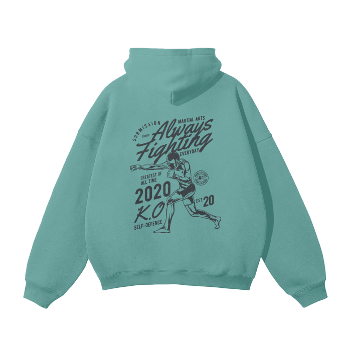 Always Fighting Black Text Hoodie