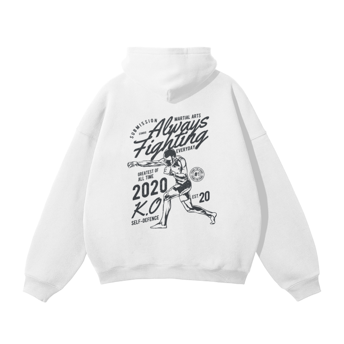 Always Fighting Black Text Hoodie