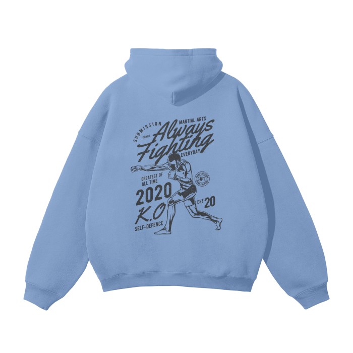 Always Fighting Black Text Hoodie