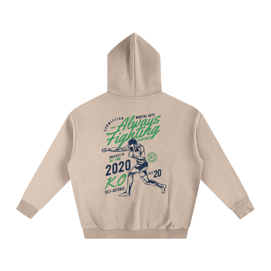 Always Fighting Green and Blue Text Hoodie