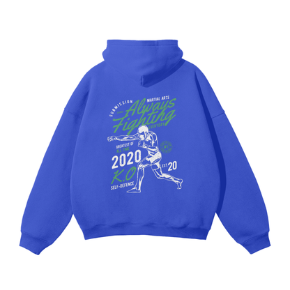 Always Fighting Green and White Text Hoodie