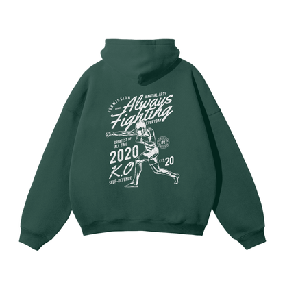 Always Fighting White Text Hoodie