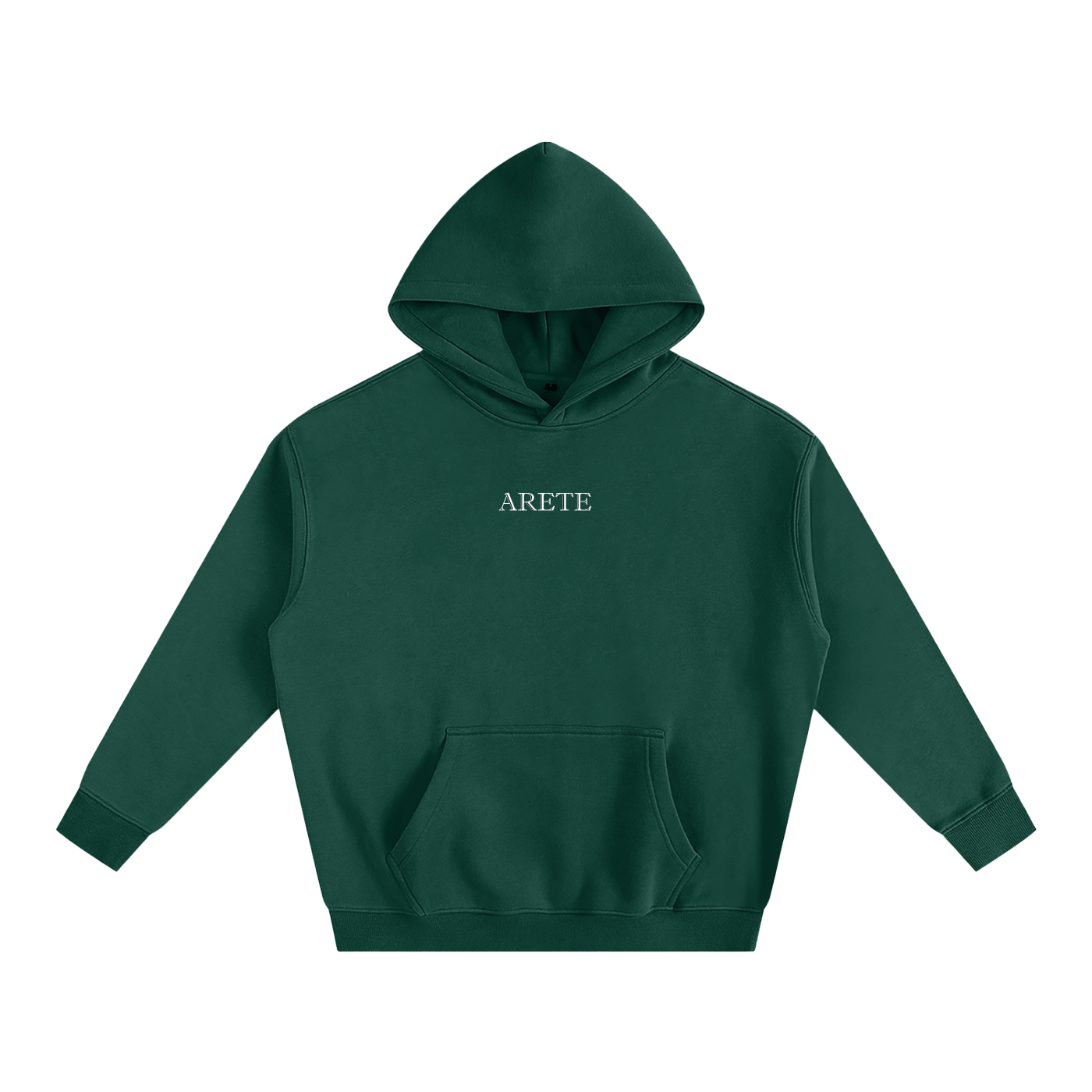 ARETE Classic White Text Hoodie