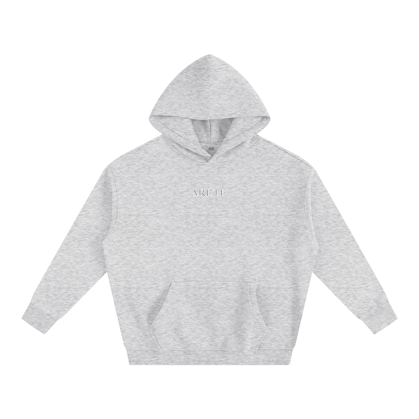 ARETE Classic White Text Hoodie