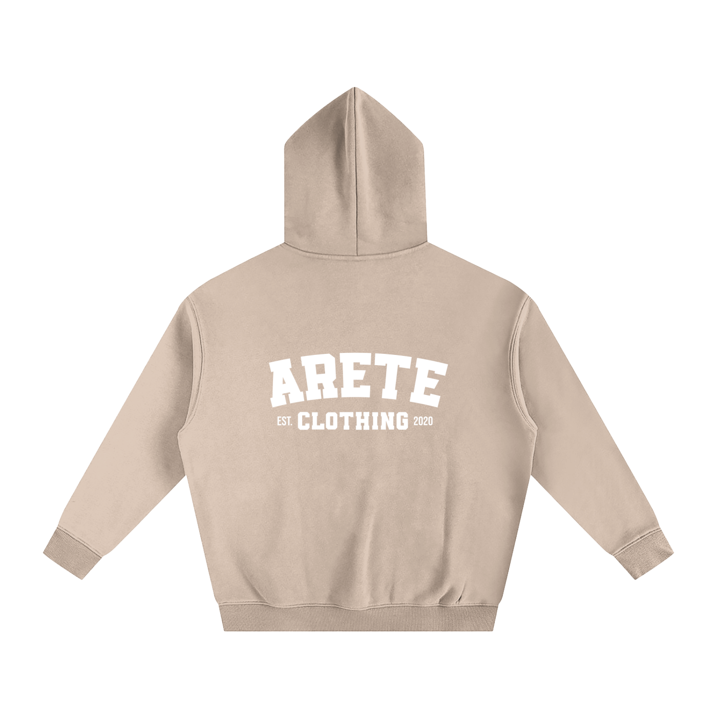 ARETE Classic White Text Hoodie