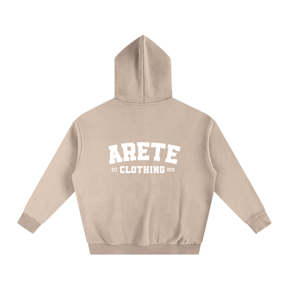 ARETE Classic White Text Hoodie