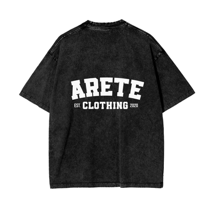 ARETE Classic White Text t-shirt