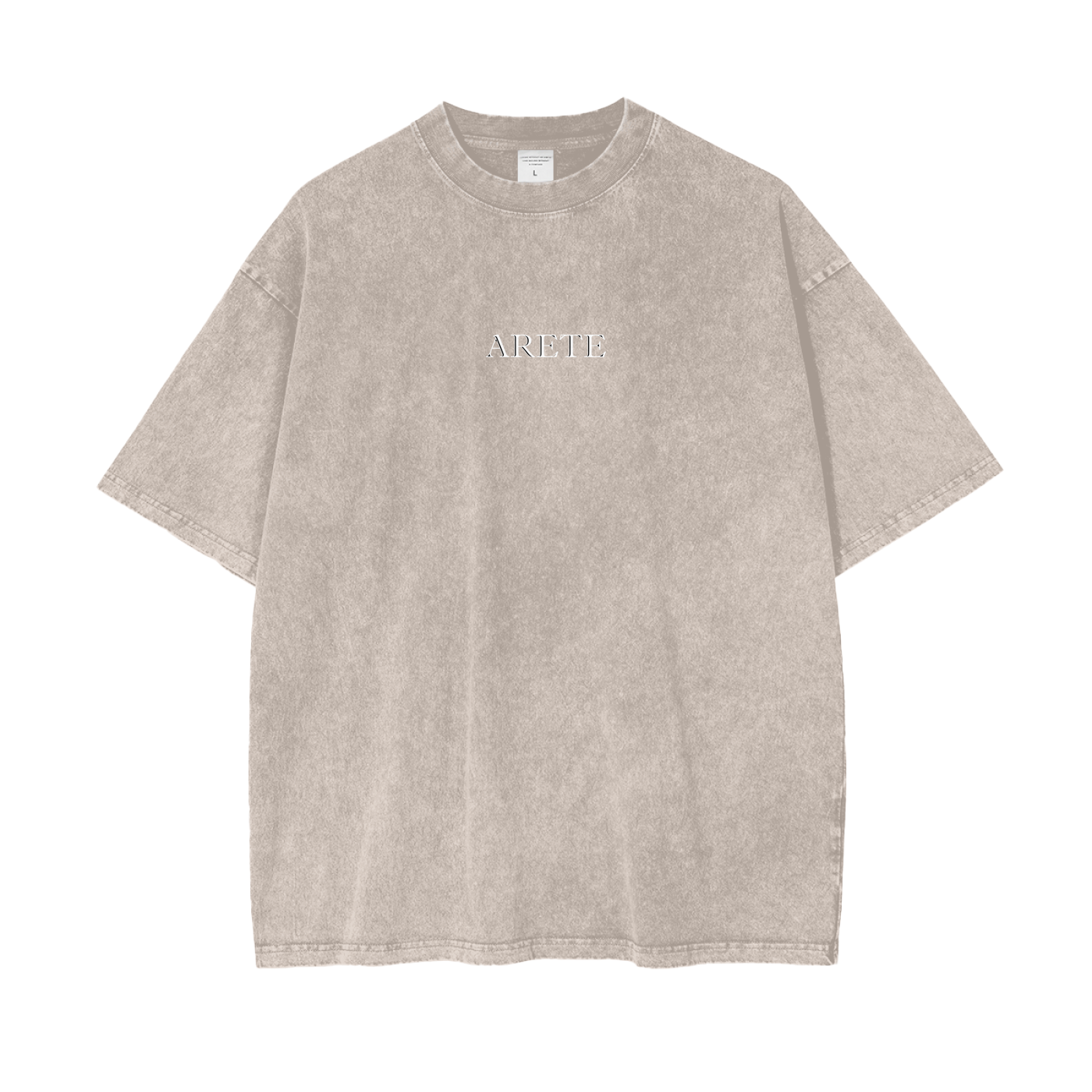 ARETE Classic White Text t-shirt