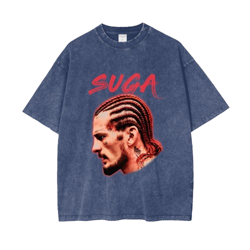 SUGA Side Face Red Text T-shirt - ARETE