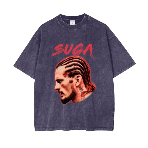 SUGA Side Face Red Text T-shirt - ARETE